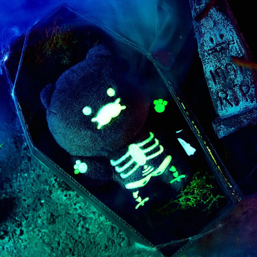 Kakao Friends - Nyangnyang Special Glow-in-the-Dark Skull Doll Keyring (Choonsik) - Image 5