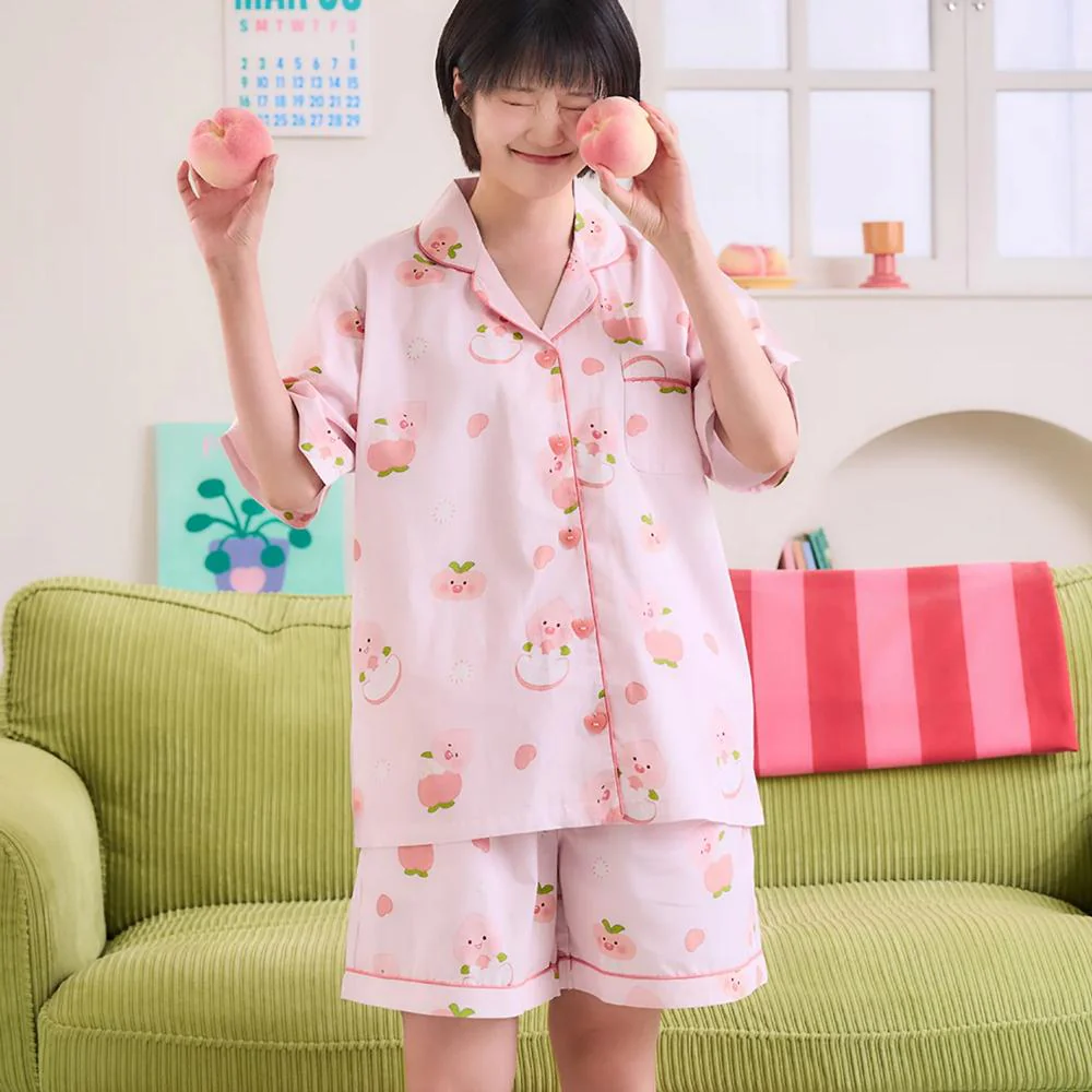 Kakao Friends - Peach Fresh Lovely Women's Pajamas (Little Apeach) - Image 3