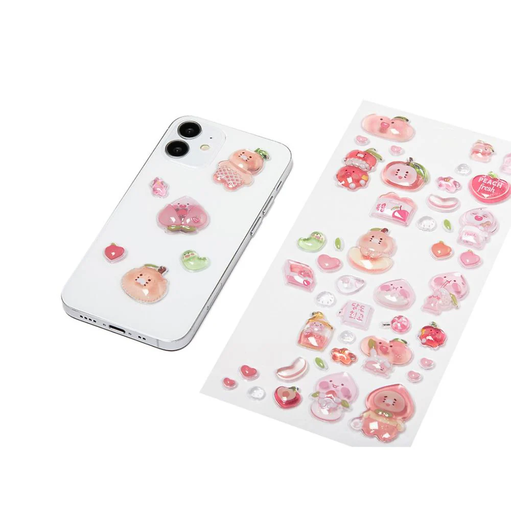 Kakao Friends - Peach Fresh Water Drop Sticker (Friends) - Image 10
