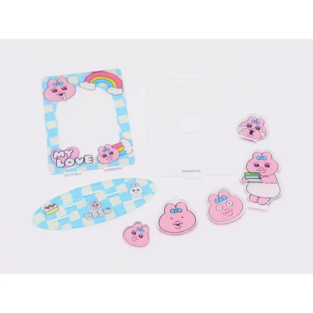 Kakao Friends - Punkyu Rabbit Blue Rainbow Photocard Acrylic Stand - Image 4