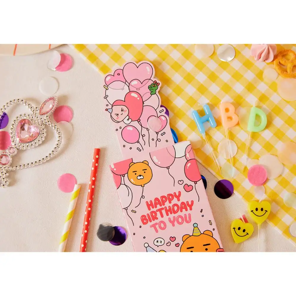 Kakao Friends - Ryan & Choonsik Happy Birthday Shoulder Ribbon Firecracker Card Set - Image 15