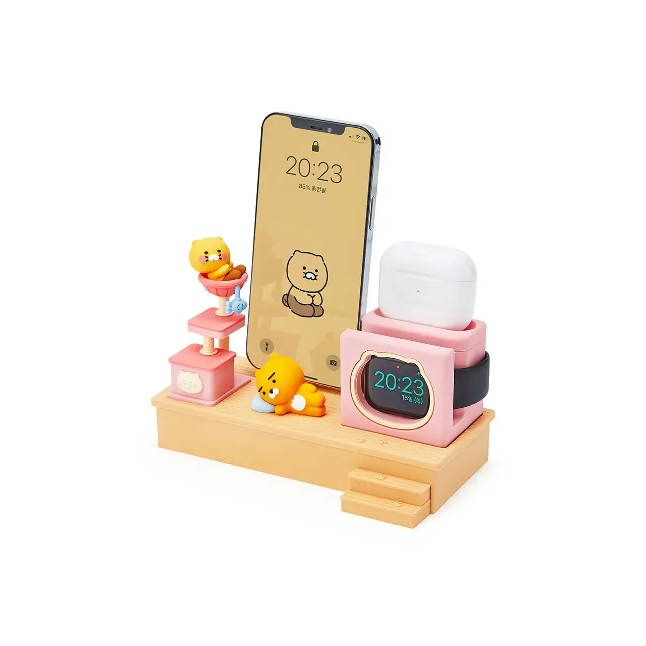 Kakao Friends - Ryan & Choonsik Triple Apple Charging Stand - Image 4