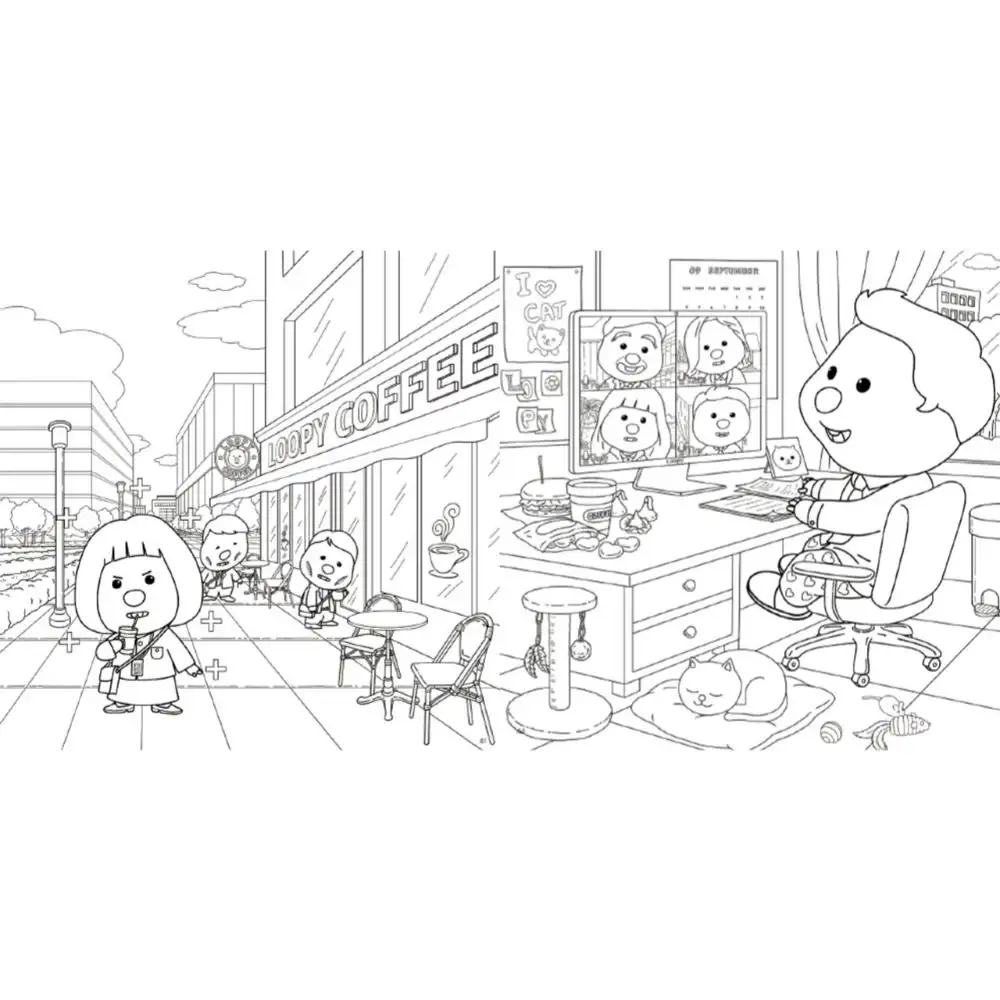 Kakao Friends x Zanmang Loopy - Coloring Book - Image 4