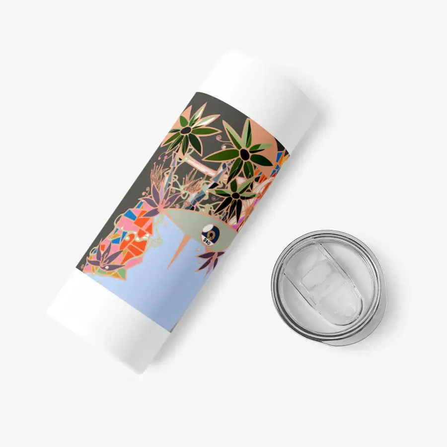 Karl Large Phoenix - Pop Art Painter 004 Slim Tumbler - Image 3