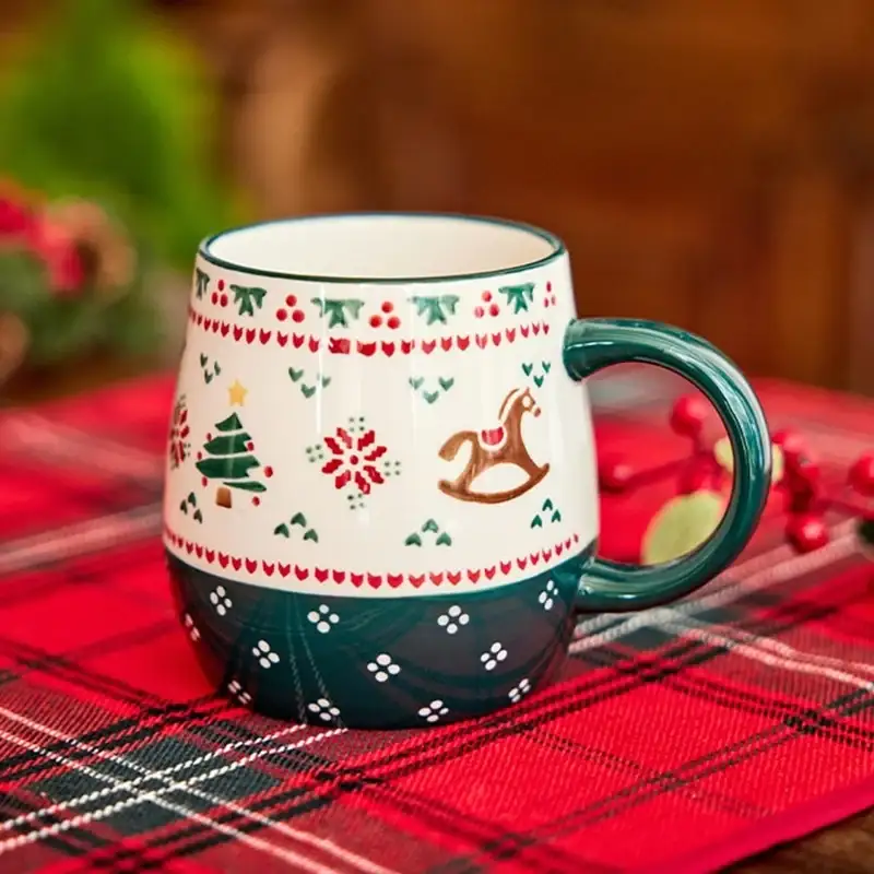 Korean Christmas Village - Large Mug - Image 4