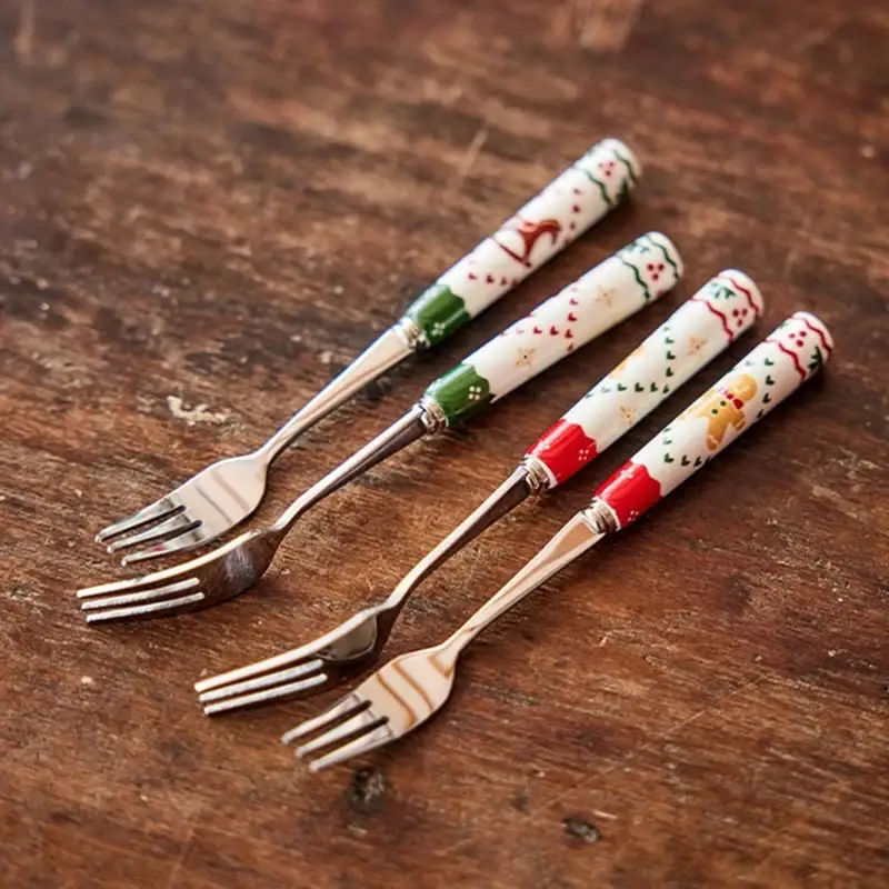 Korean Christmas Village - Tea Fork 4P Set - Image 3