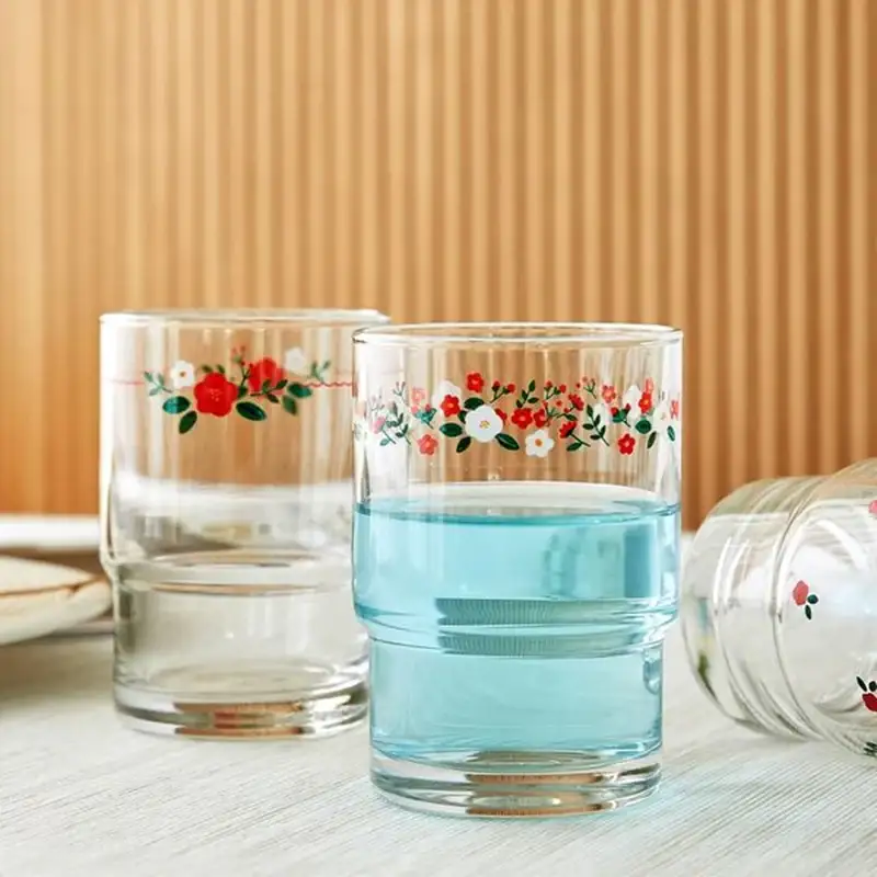 Korean L - Small Flower Garden Glass Cup 4P Set - Image 4