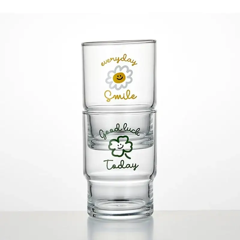 Korean Mine Lettering - Glass Cup 2P Set - Image 2