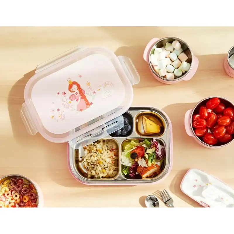 Korean Swan Lake - Double Stainless Steel Cutlet Plate With Lid - Image 2