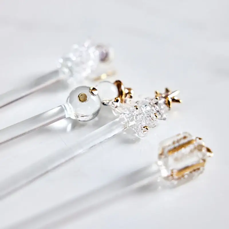 Korean Winter Story - Gold Glass Muddler Stick 4P Set - Image 5