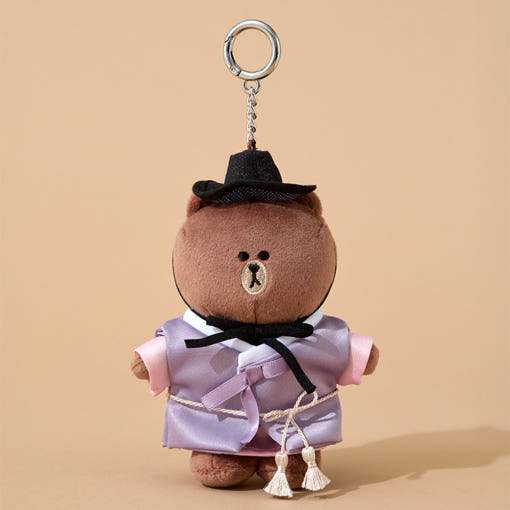Line Friends - Brown Seoul Edition Hanbok Costume Doll Keychain - Image 4