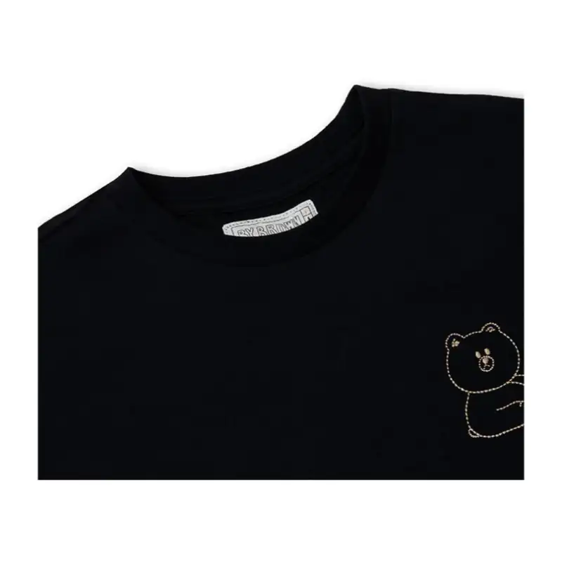 Line Friends - Brown Signature Embroidery Short Sleeve T-shirt - Image 3