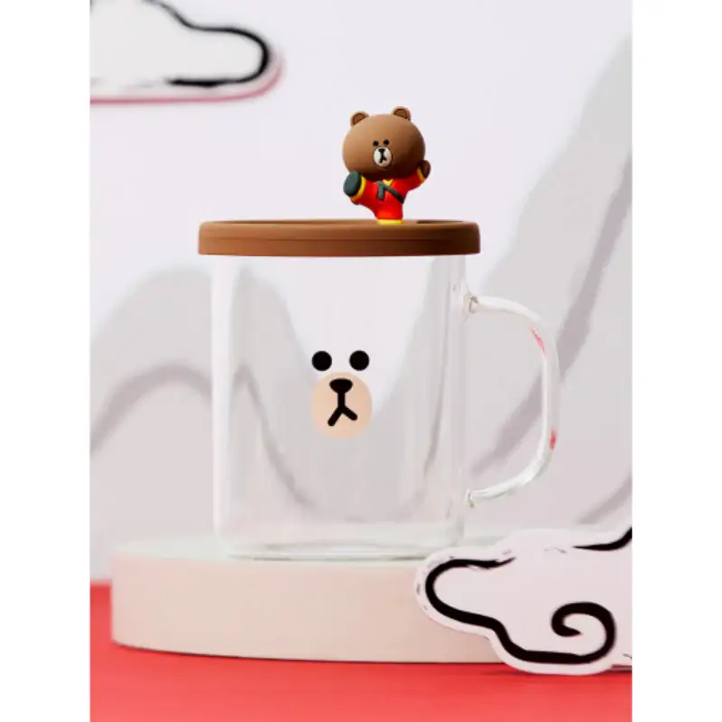 LINE FRIENDS x Kung Fu Panda - Brown Mug & Tea Bag Holder Lid Set