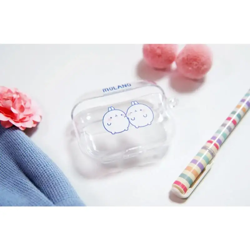 Molang - Transparent AirPods Pro Case - Simple Blue - Image 3