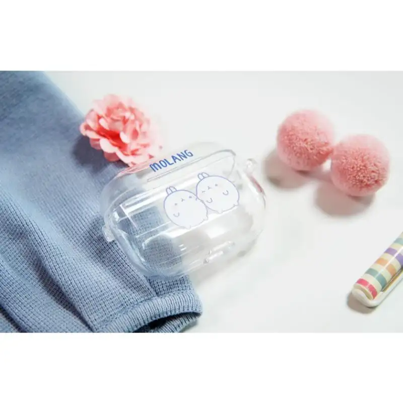 Molang - Transparent AirPods Pro Case - Simple Blue - Image 5
