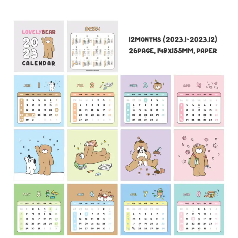 Momopop - 2023 Lovely Bear Desk Calendar - Image 6