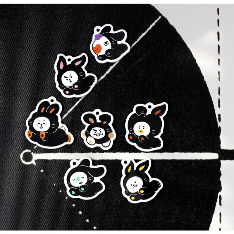 Monopoly x BT21 - Acrylic Simple Keyring - Black Rabbit - Image 8