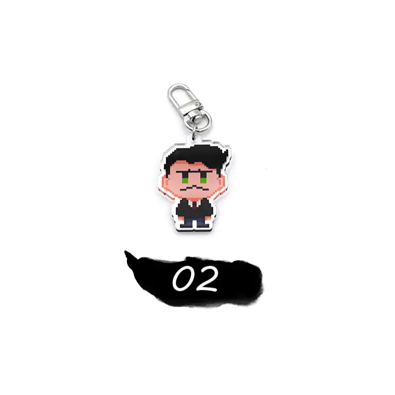 Mustache & Suspender - Acrylic Keyring - Image 3