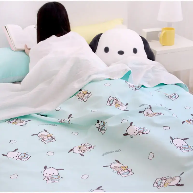 NARA HOME DECO X Sanrio - Pochacco Bamboo Ripple Double Blanket Follow - Image 5
