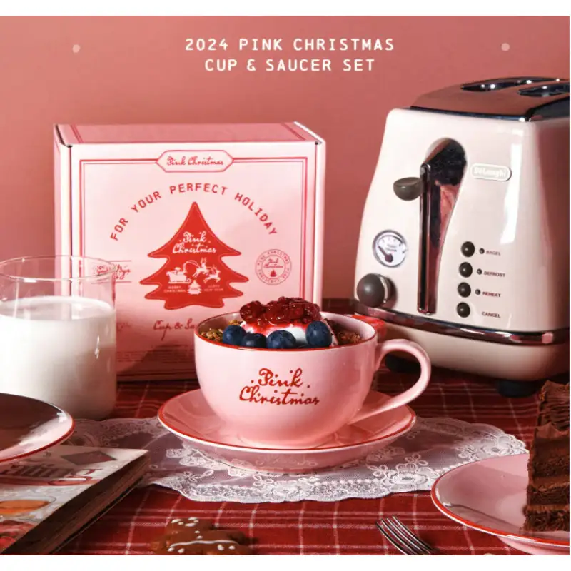 NCT 127 - 2024 Pink Christmas Cup & Saucer Set - Image 2