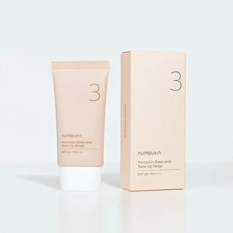 Numbuzin - No.3 Porcelain Base-skip Tone Up Beige - Image 3