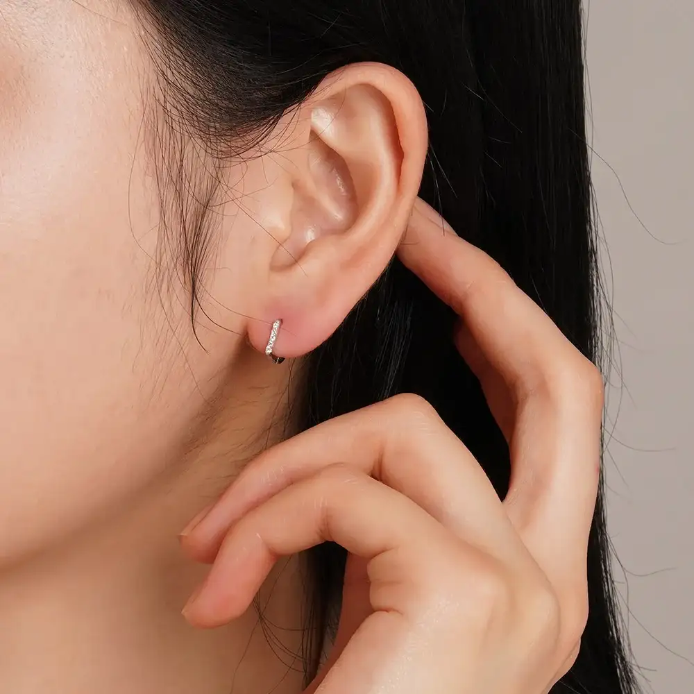 OST - Lucky Lock Two Way Horseshoe Stone Silver Earring - Image 6