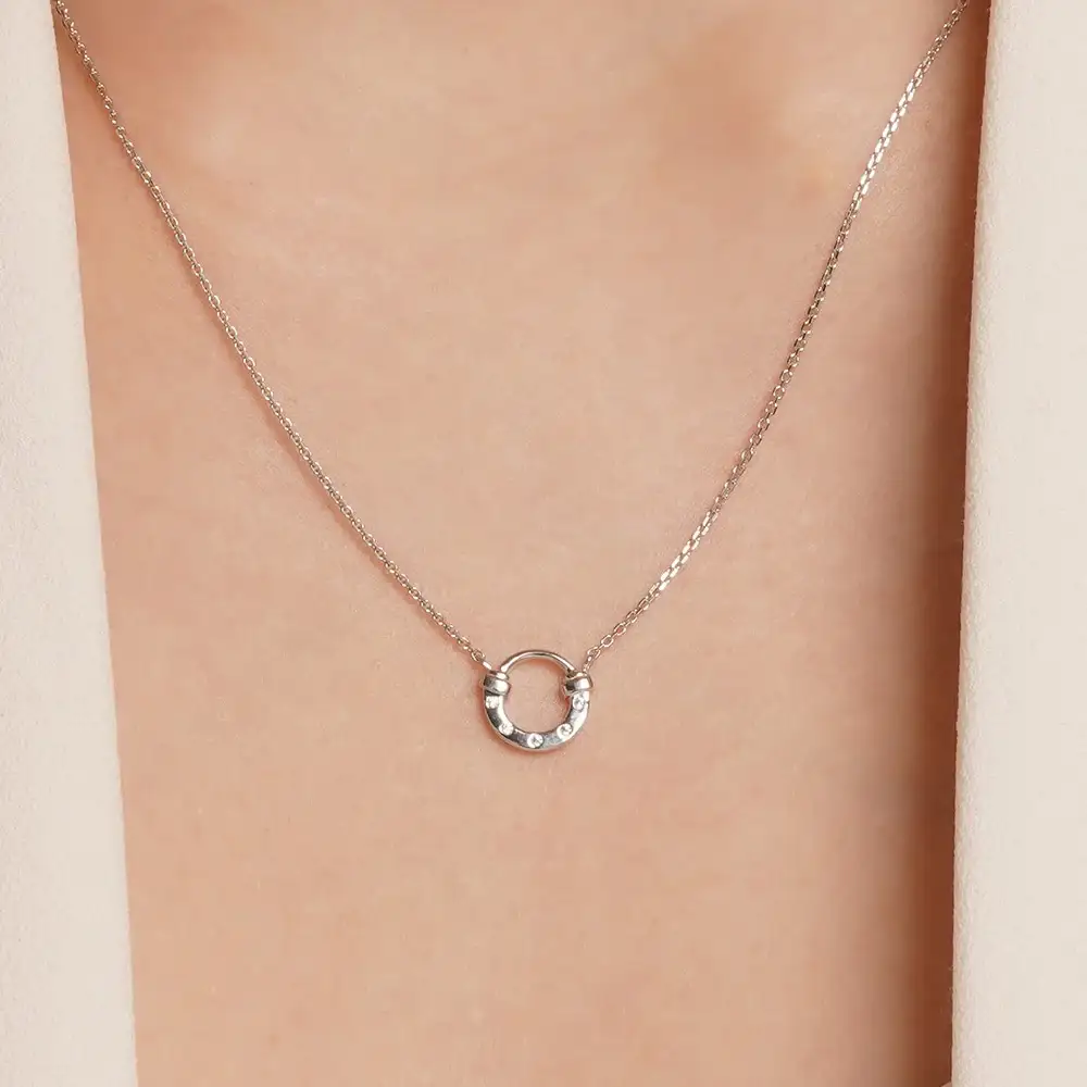 OST - Lucky Rock Horseshoe Daily Stone Silver Necklace - Image 4