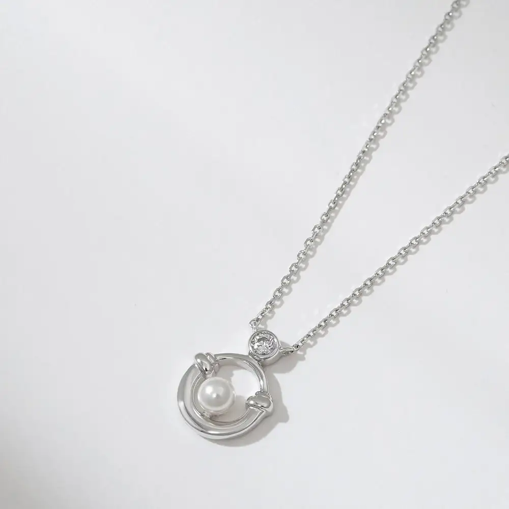 OST - Lucky Rock Horseshoe Stone Pearl Necklace