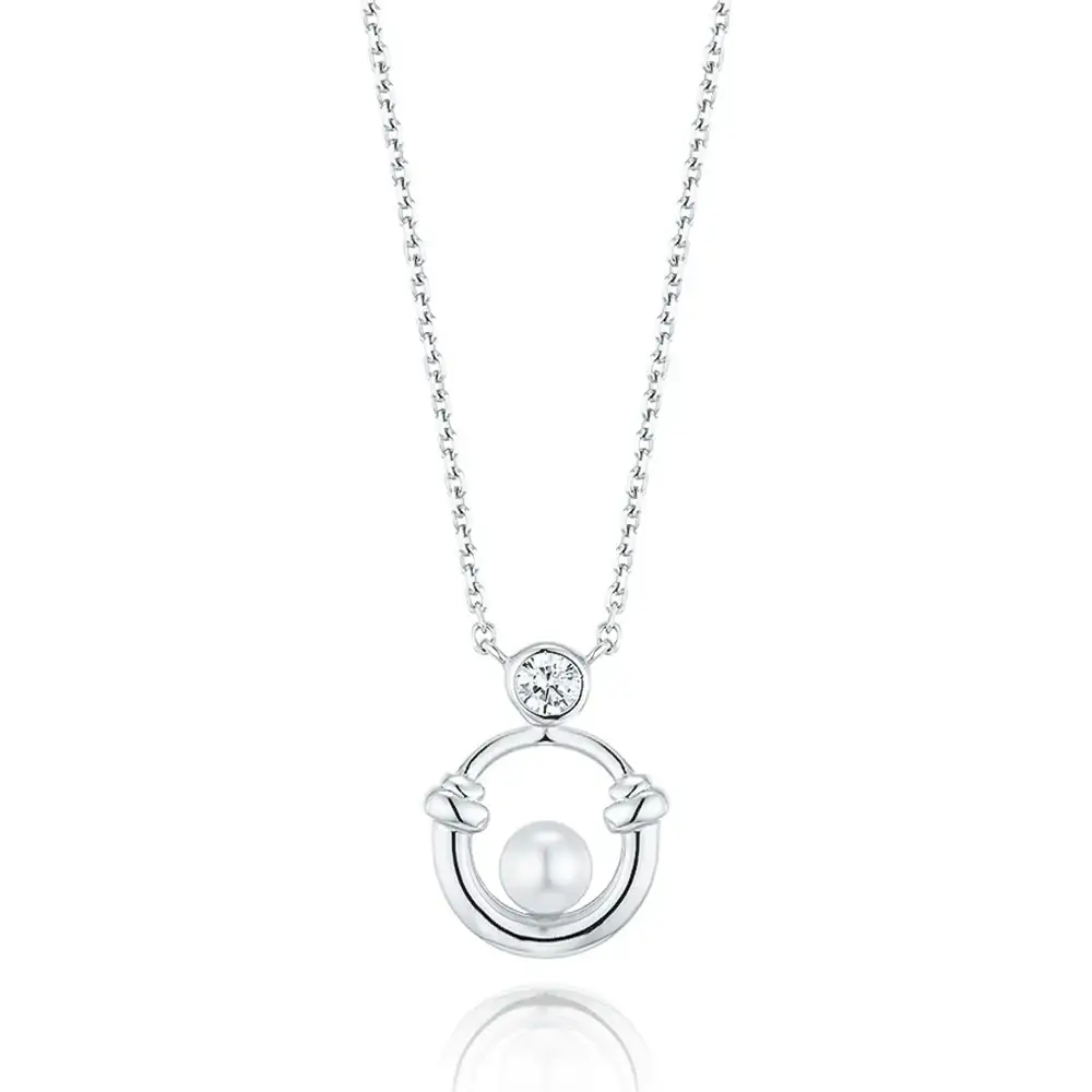 OST - Lucky Rock Horseshoe Stone Pearl Necklace - Image 2
