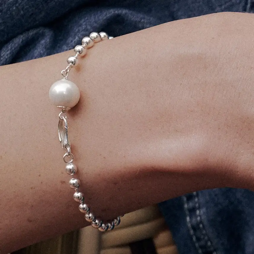 OST - Pearl Point Silver Bead Bracelet - Image 4