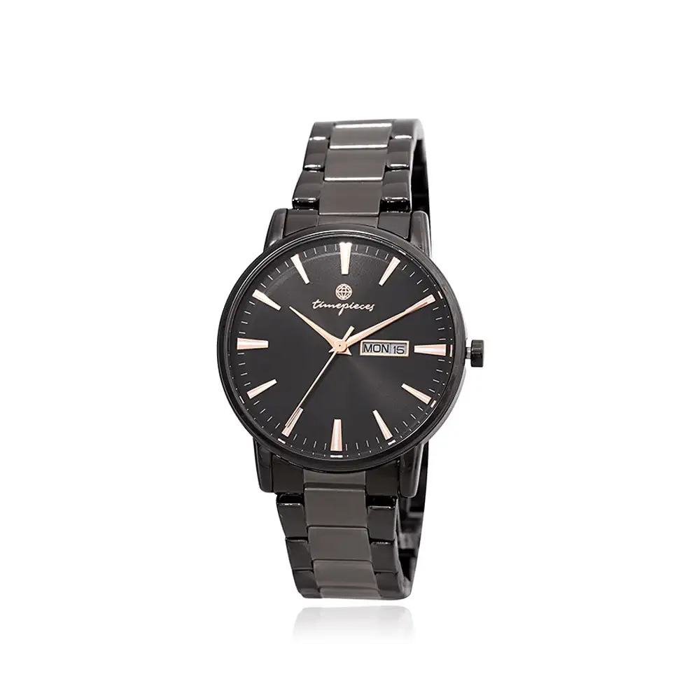 OST - Timepiece Black Couple Men Metal Watch