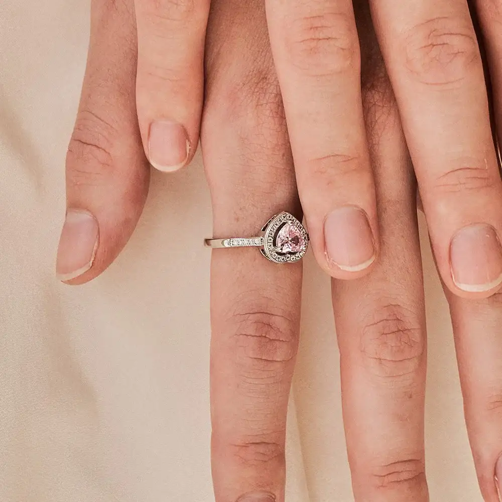 OST - Twinkle Double Heart Silver Ring - Image 3