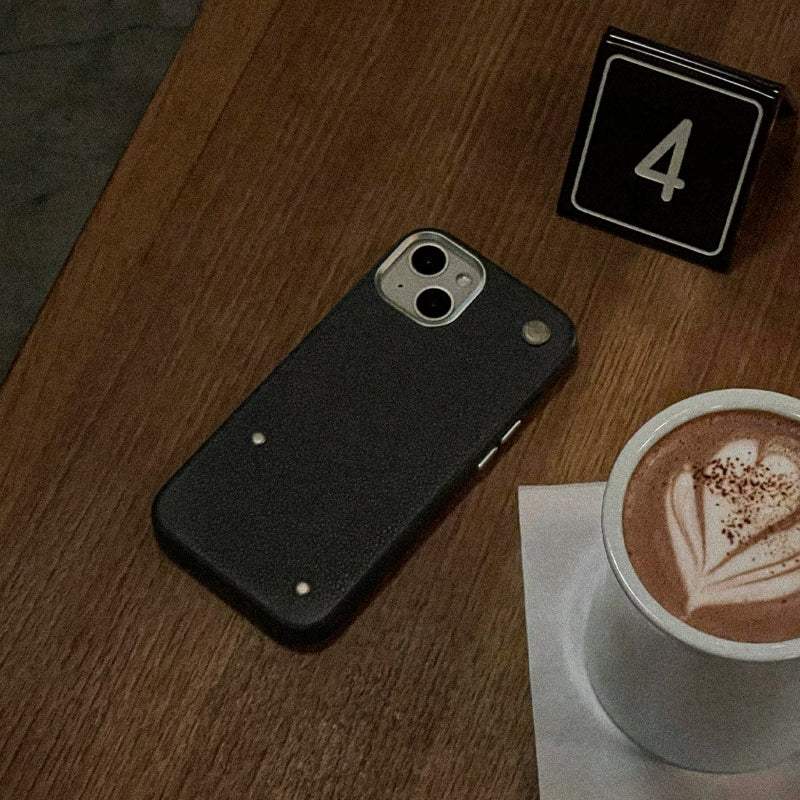 proper belongings - Round Studs Leather Case (iPhone) - Image 3