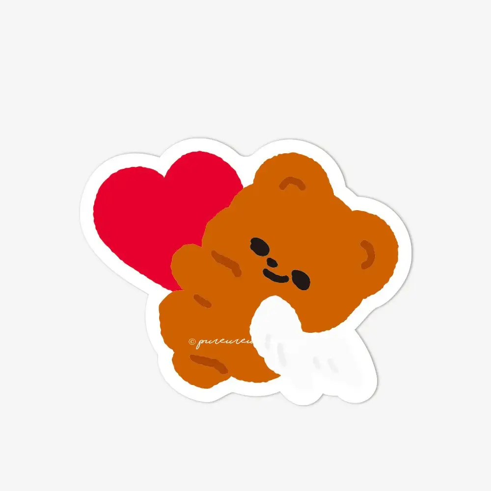 Pureureum Design - Cupid Bear Heart Collecting Sculpture Sticker - Image 4