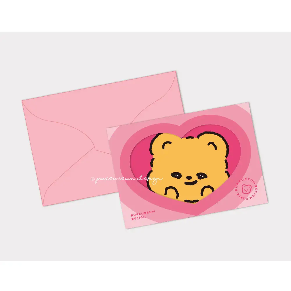 Pureureum Design - Cupid Bear Mini Folding Card ver.1-3 - Image 4