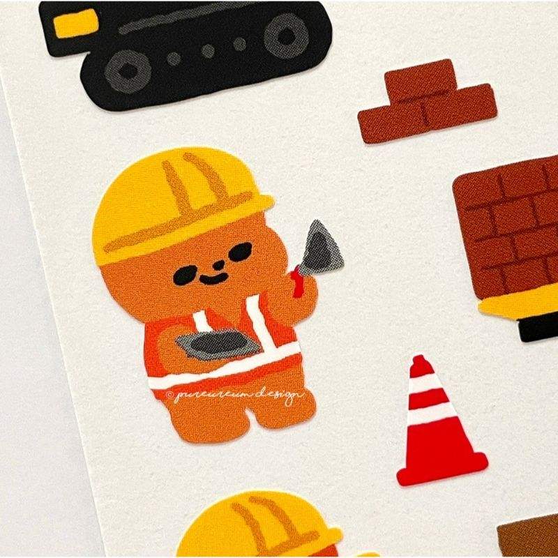 Pureureumdesign - Cupid Bear Construction Site Sticker - Image 6