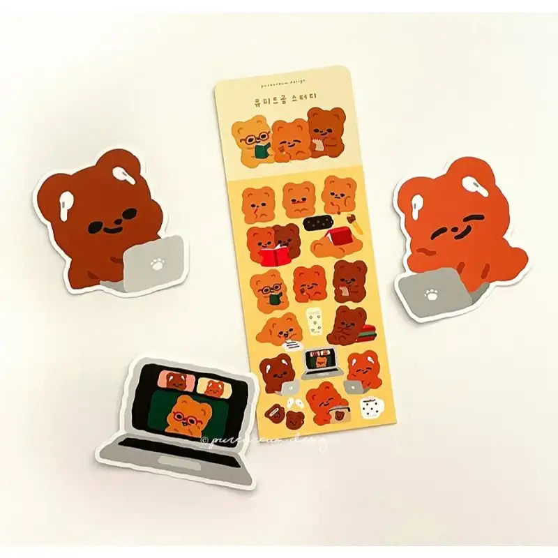 Pureureumdesign - Cupid Bear Study Removable Piece Sticker - Image 7