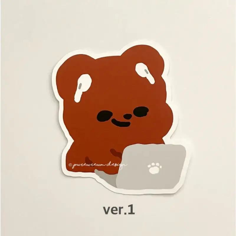 Pureureumdesign - Cupid Bear Study Removable Piece Sticker - Image 8