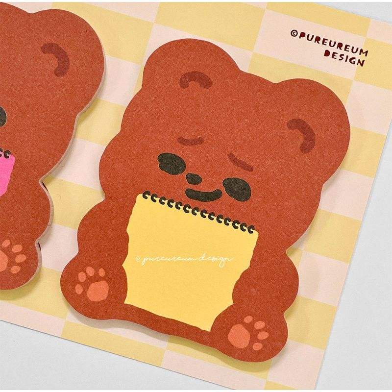Pureureumdesign x 10x10 - Cupid Bear Sketchbook Sticky Notes - Image 5