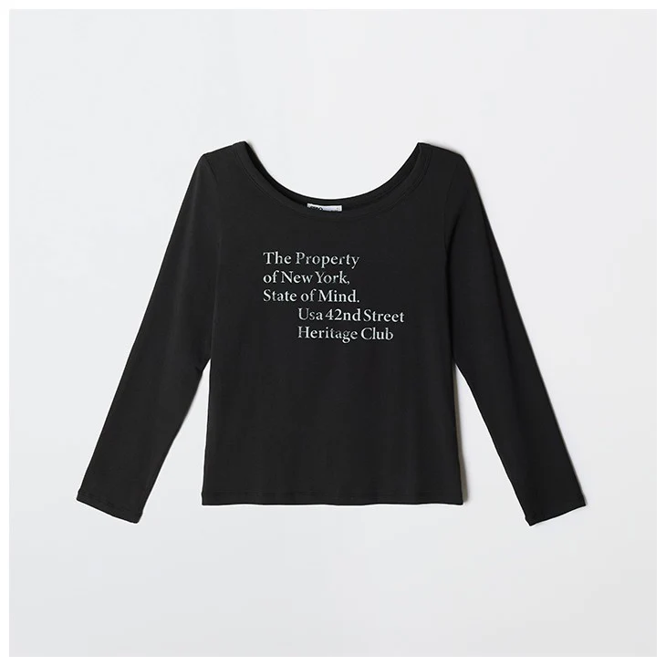 SPAO - Off-Shoulder Long Sleeve T-Shirt - Image 6