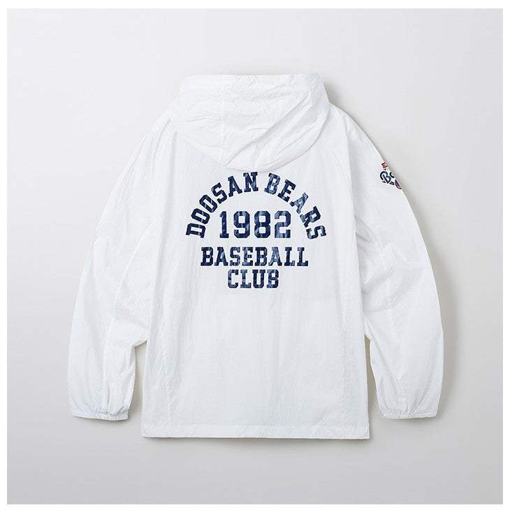SPAO x Doosan Bears - Light Packable Windbreaker (White) - Image 2