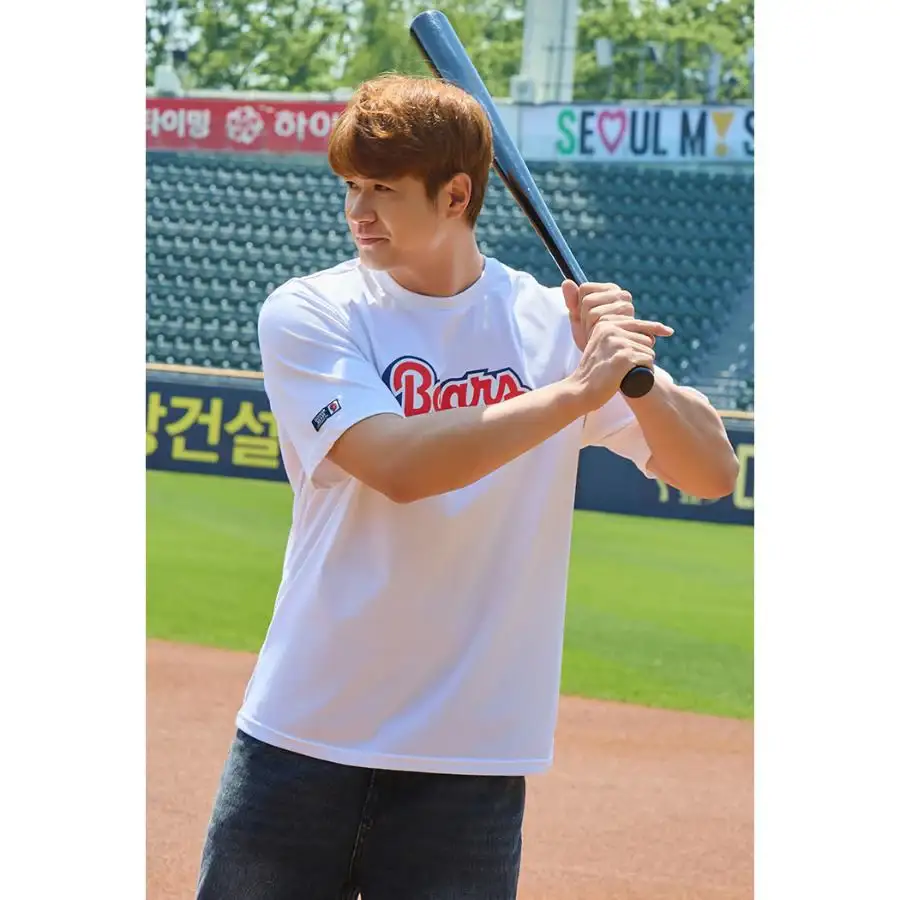 SPAO x Doosan Bears - Short Sleeve T-Shirt (White) - Image 2