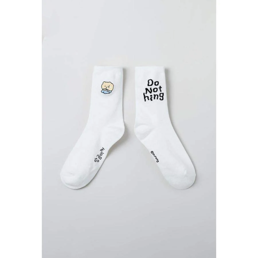 SPAO x Manggeureojin Gom - Buangdan Socks (White) - Image 2
