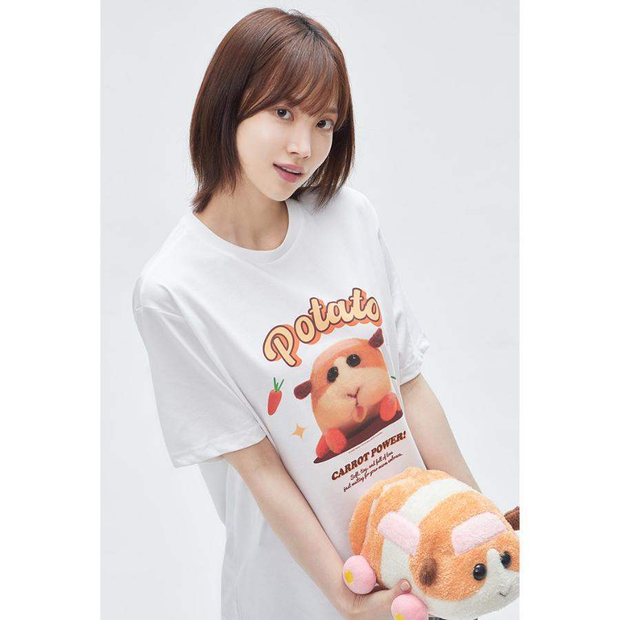 SPAO x Pui Pui Moruka - Short Sleeve T-Shirt (Orange) - Image 4
