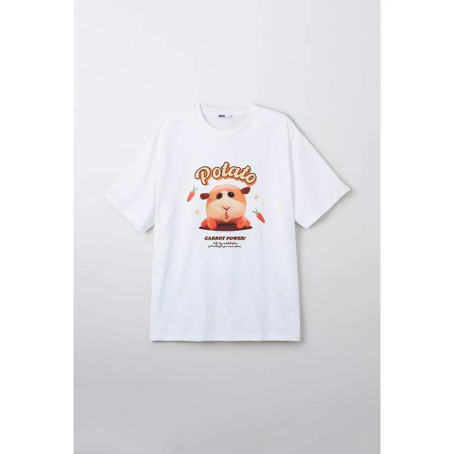 SPAO x Pui Pui Moruka - Short Sleeve T-Shirt (Orange) - Image 5