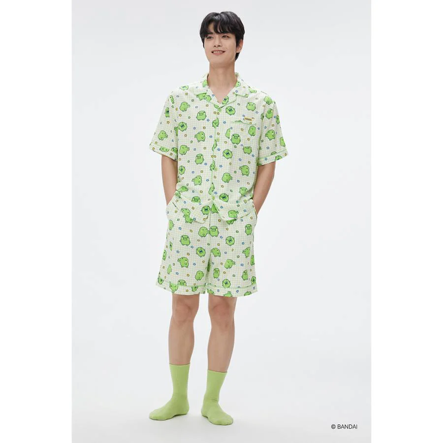 SPAO x Tamagotchi - Short Sleeve Pajamas Set (Green) - Image 2