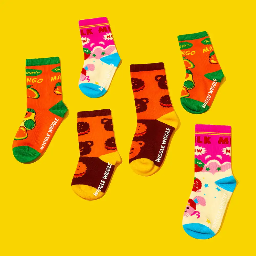 Wiggle Wiggle - Sweet Dessert Pattern Socks 3-Piece Set (Kids) - Image 3