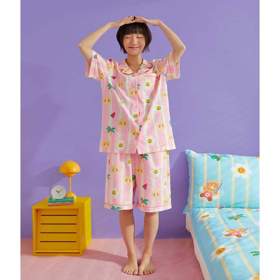 Wiggle Wiggle x Kakao Friends - Choonsik Cooling Pajamas Set (Pink) - Image 5