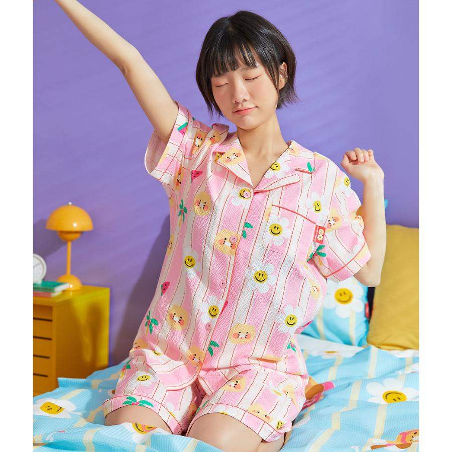 Wiggle Wiggle x Kakao Friends - Choonsik Cooling Pajamas Set (Pink) - Image 9